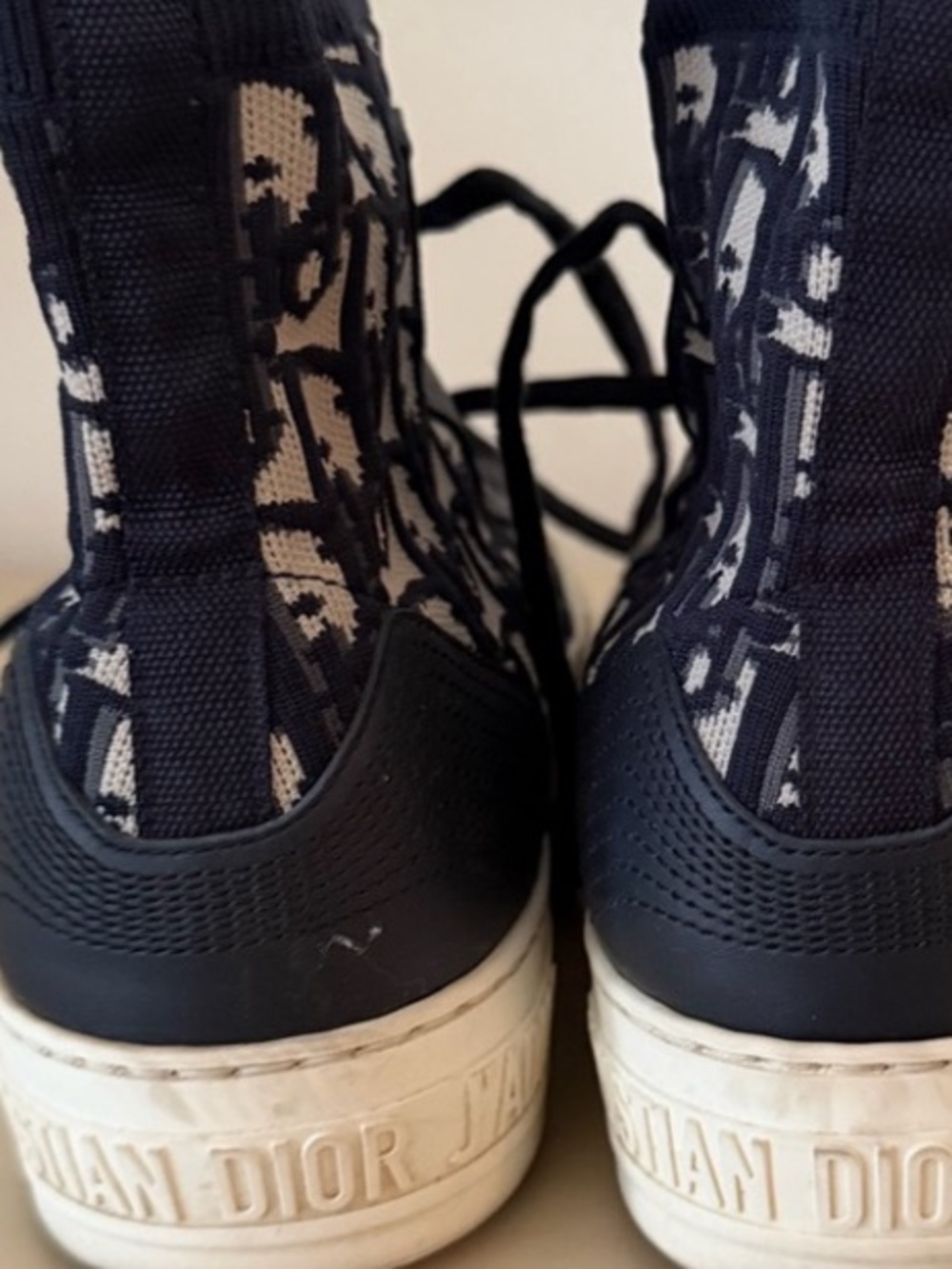 Dior Navy and White High-Top Sneakers